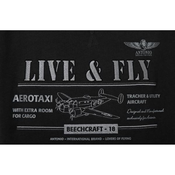 ANTONIO Sweatshirt with a airplane BEECHCRAFT-18, XXL