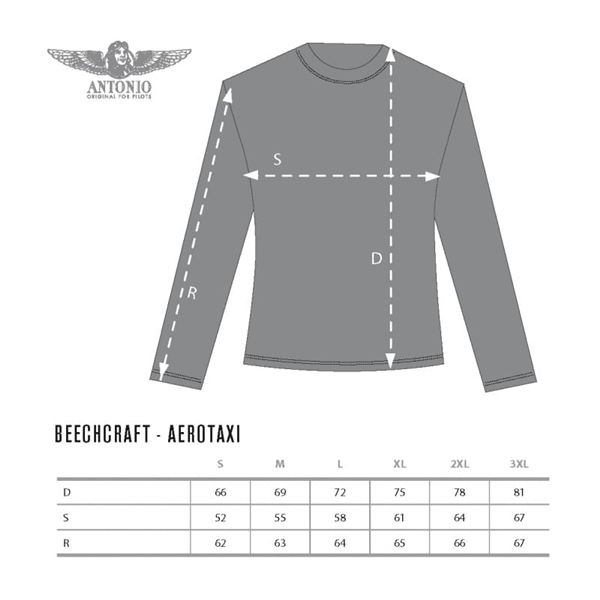 ANTONIO Sweatshirt with a airplane BEECHCRAFT-18, XXL