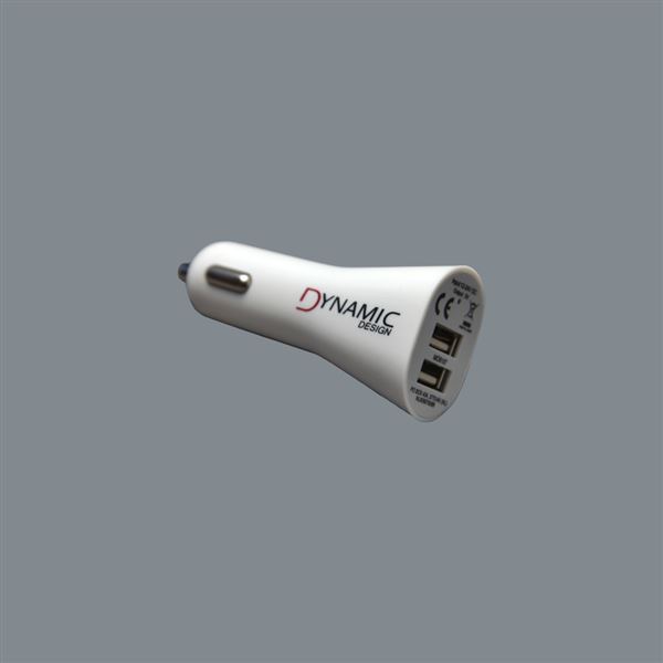 Dynamic Design 2-port USB Car Charger, 2.1A