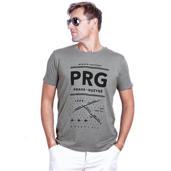 EEROPLANE - T-shirt Prague Airport Homeage - grey, XXL