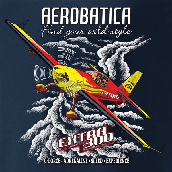 ANTONIO T-Shirt with plane EXTRA 300, blue, M