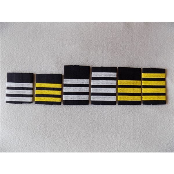Embroidery Epaulettes 3 Bar Gold - small, Pair