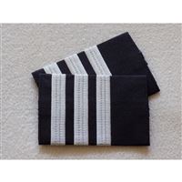 Embroidery Epaulettes 3 Bar Silver - large, Pair