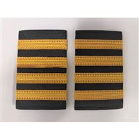 Embroidery Epaulettes 4 Bar Gold - large, Pair