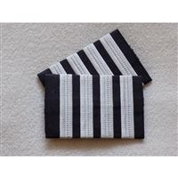Embroidery Epaulettes 4 Bar Silver - large, Pair