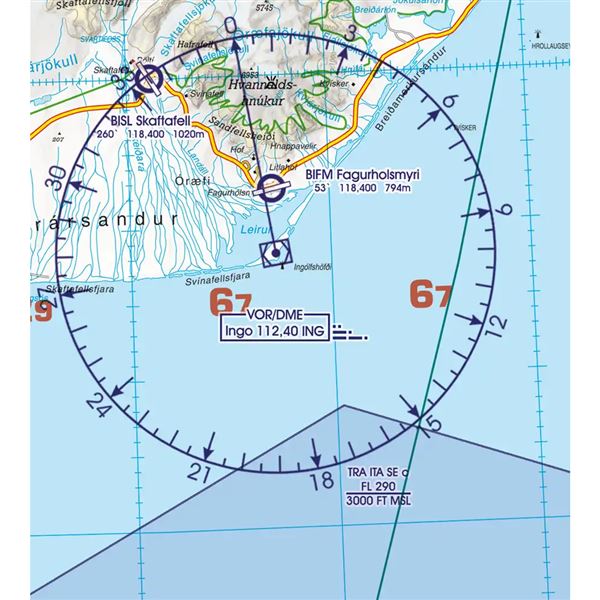 Island VFR ICAO mapa 2024