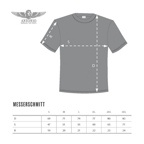 ANTONIO T-shirt with aircraft MESSERSCHMITT BF 109 De, black, L