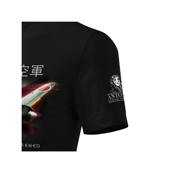 ANTONIO T-shirt with the aircraft MITSHUBISHI A6M ZERO v.Jp, black, M