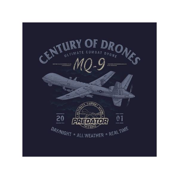 ANTONIO T-Shirt with drone MQ-9 REAPER, blue, M