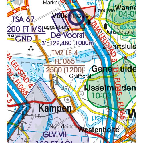 Nizozemsko VFR ICAO mapa 2024