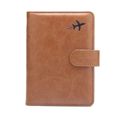 Passport Cover - Plane, brown