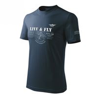 ANTONIO T-Shirt with aerobatic biplane PITTS-2SB, blue grey, L
