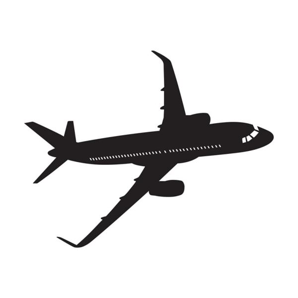Sticker Airbus 320, Small - Black