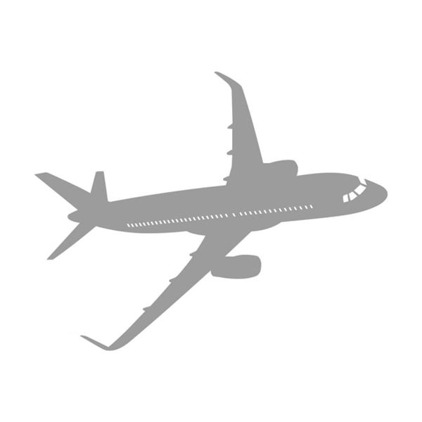 Sticker Airbus 320, Large - Grey
