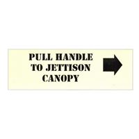 Sticker PULL HANDLE TO JETTISON CANOPY