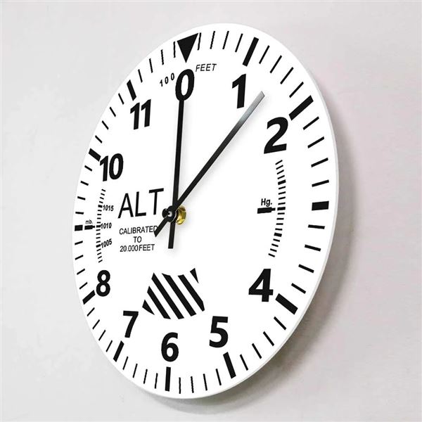 ALTIMETER Wall Clock, white 