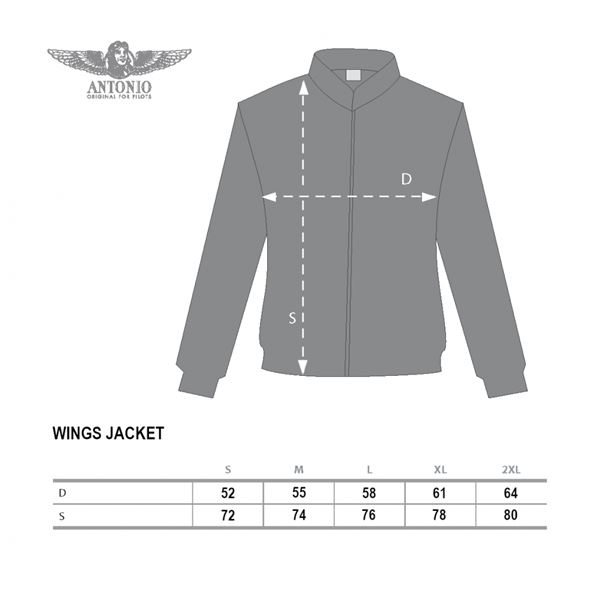 Jacket ANTONIO WINGS for aviators, XXL