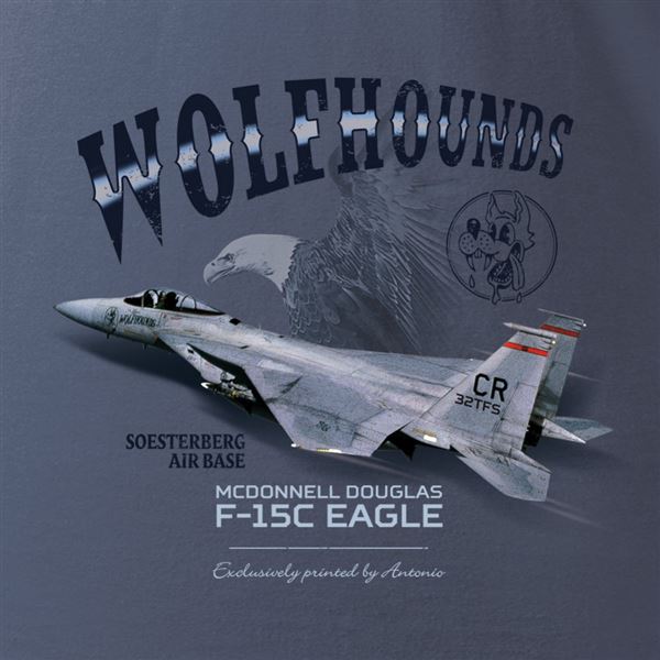 ANTONIO Women T-Shirt with fighter F-15C EAGLE, L