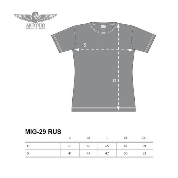 ANTONIO Women T-shirt MIG-29 RUS with fighter, XXL