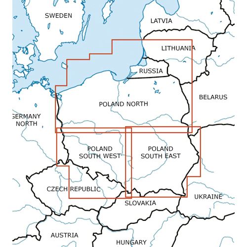 Polsko - jihovýchod VFR mapa 2022 1:500 000