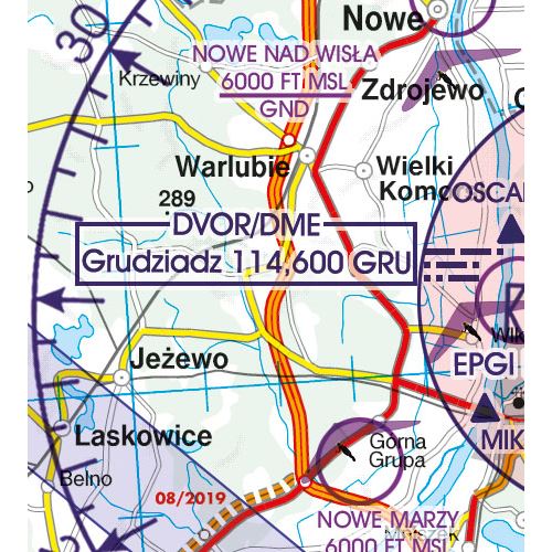 Polsko - jihovýchod VFR mapa 2022 1:500 000