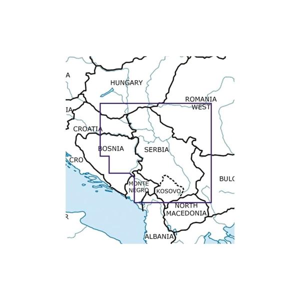 Srbsko VFR mapa 2022 1:500 000
