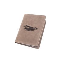 Pilot Licence Cover Airplane brown