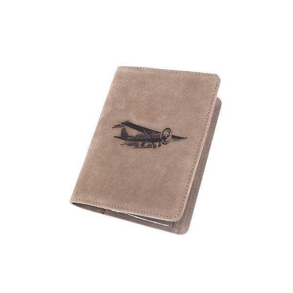 Pilot Licence Cover Airplane brown