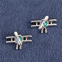 Biplane Silver-Tone Earrings