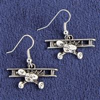 Biplane Earrings silver