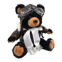 Aviator Teddy Bear - black