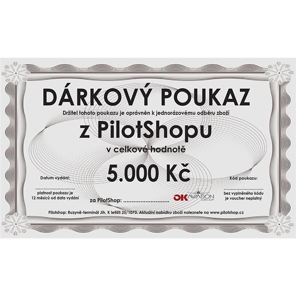 Dárkový poukaz Pilotshop 5000,- Kč