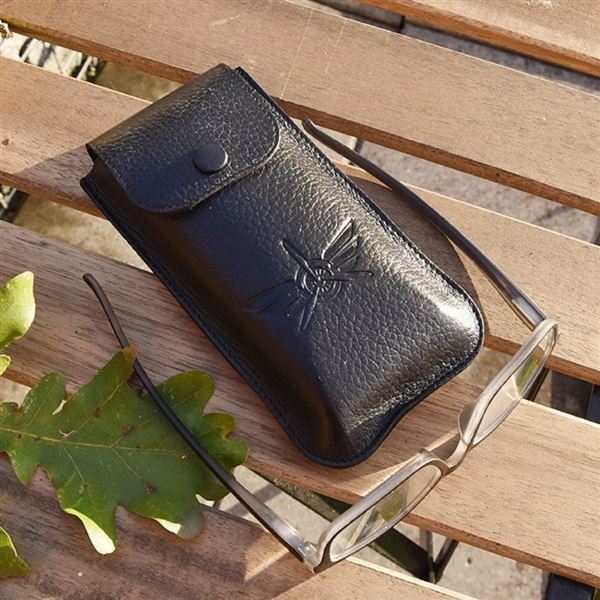 Kožené pouzdro na brýle Křídla černé