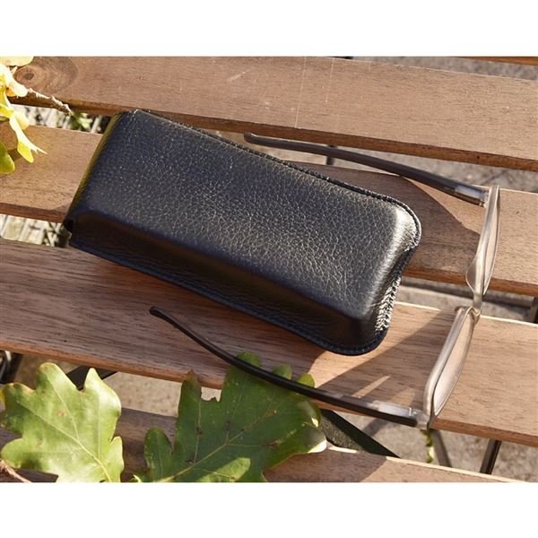 Kožené pouzdro na brýle Křídla černé