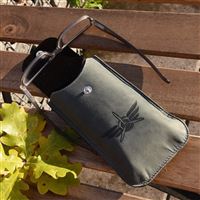 Leather Glasses Case Wings bluegrey