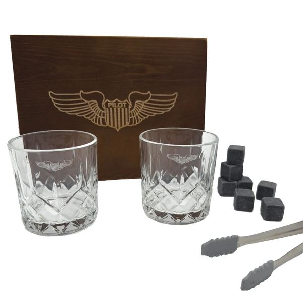 Pilot Wings Whiskey Glass Gift Set