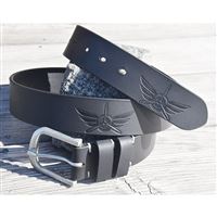 Leather Belt Wings 100 cm, black