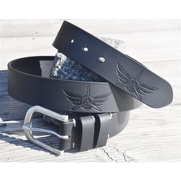 Leather Belt Wings 100 cm, black