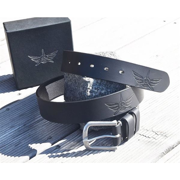 Leather Belt Wings 100 cm, black