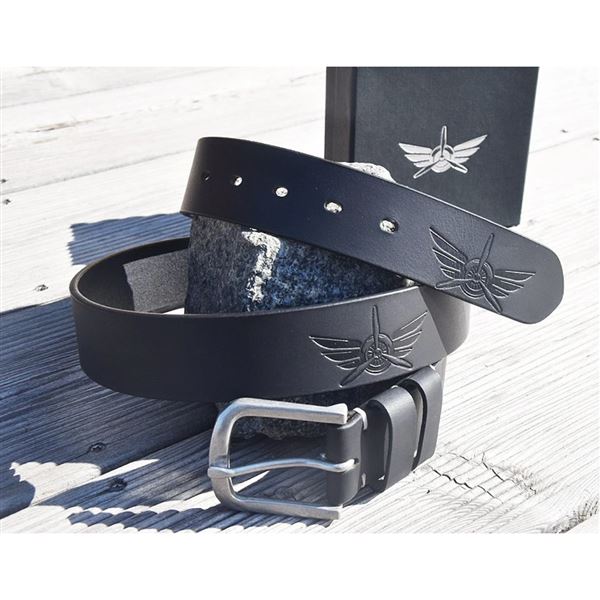 Leather Belt Wings 100 cm, black