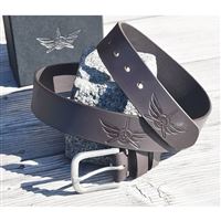 Leather Belt Wings 100 cm, brown