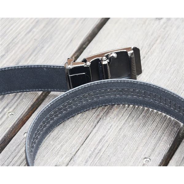 Leather Belt Wings metal buckle 100 cm, black