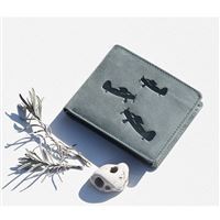 Leather wallet Dark-blue World