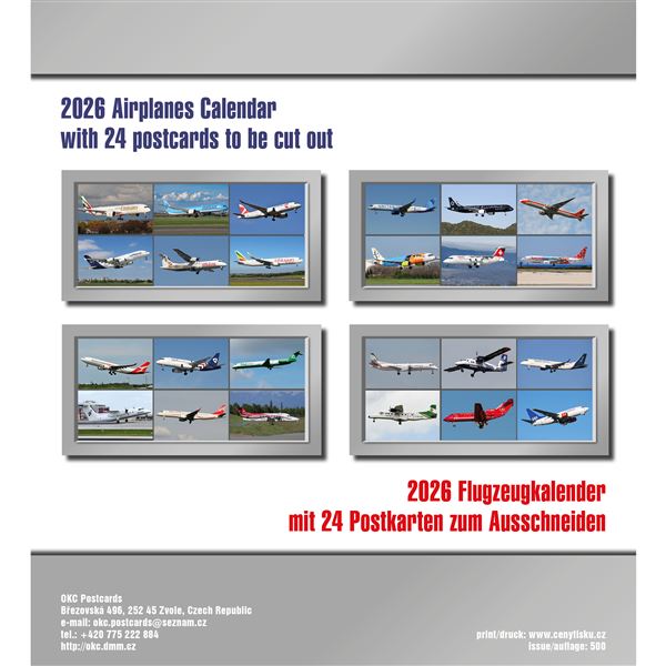Kalendář Airplanes 2026