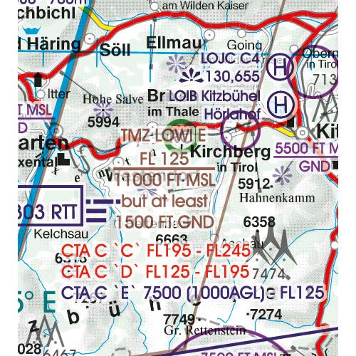 Rakousko VFR mapa 2022