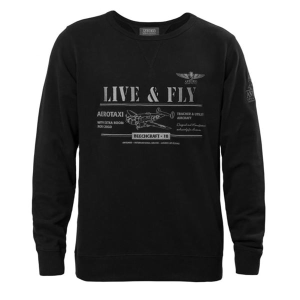 ANTONIO Sweatshirt with a airplane BEECHCRAFT-18, S