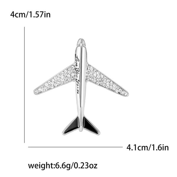 Airplane 02 Brooch Pins, silver