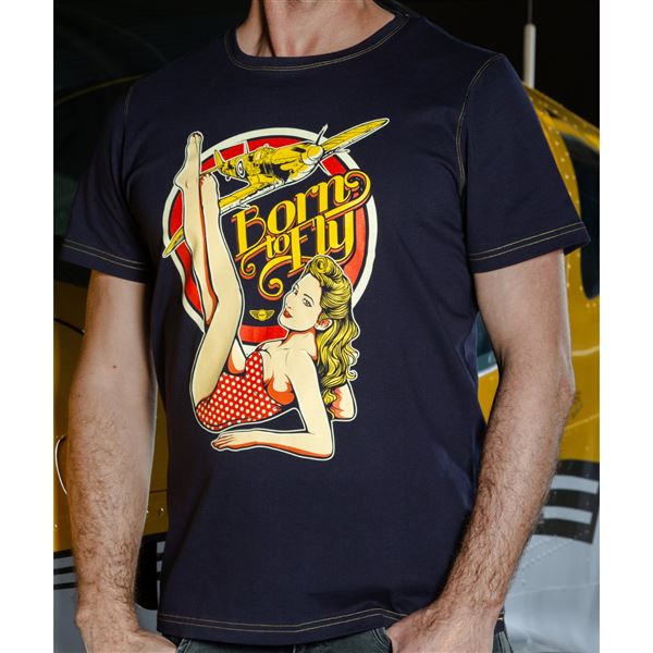 BORN TO FLY Tričko SPITFIRE Pin-up M