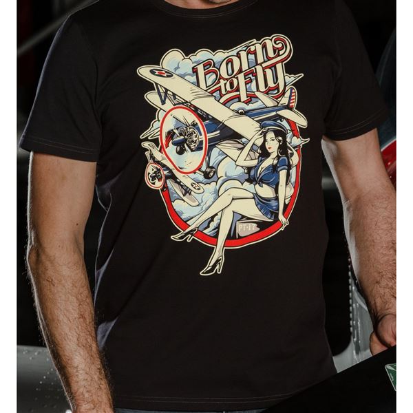 BORN TO FLY T-Shirt STEARMAN Pin-up, XXL