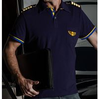 BORN TO FLY Polo tričko PILOT s modrým detailem, XL